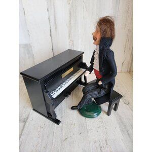 Byers choice Victorian first dance piano Man playing set bench vintage Xmas